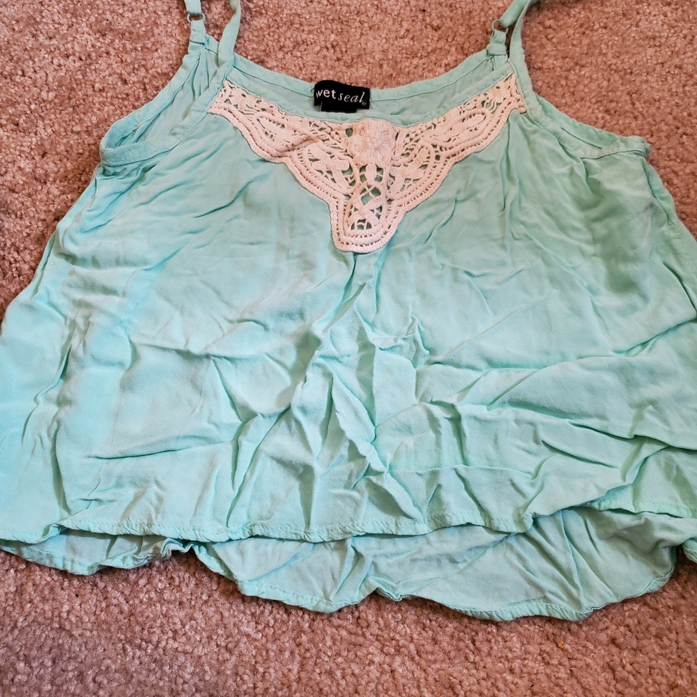 Teal crop top
